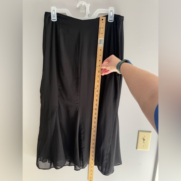 MSK Womens Black Chiffon Maxi Ruffled Lined Y2K Elastic Skirt Goth Dark Romantic - Picture 8 of 9